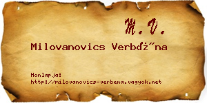 Milovanovics Verbéna névjegykártya
